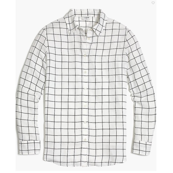 J.Crew Factory Women's Black and White Button Down Top - Picture 1 of 1